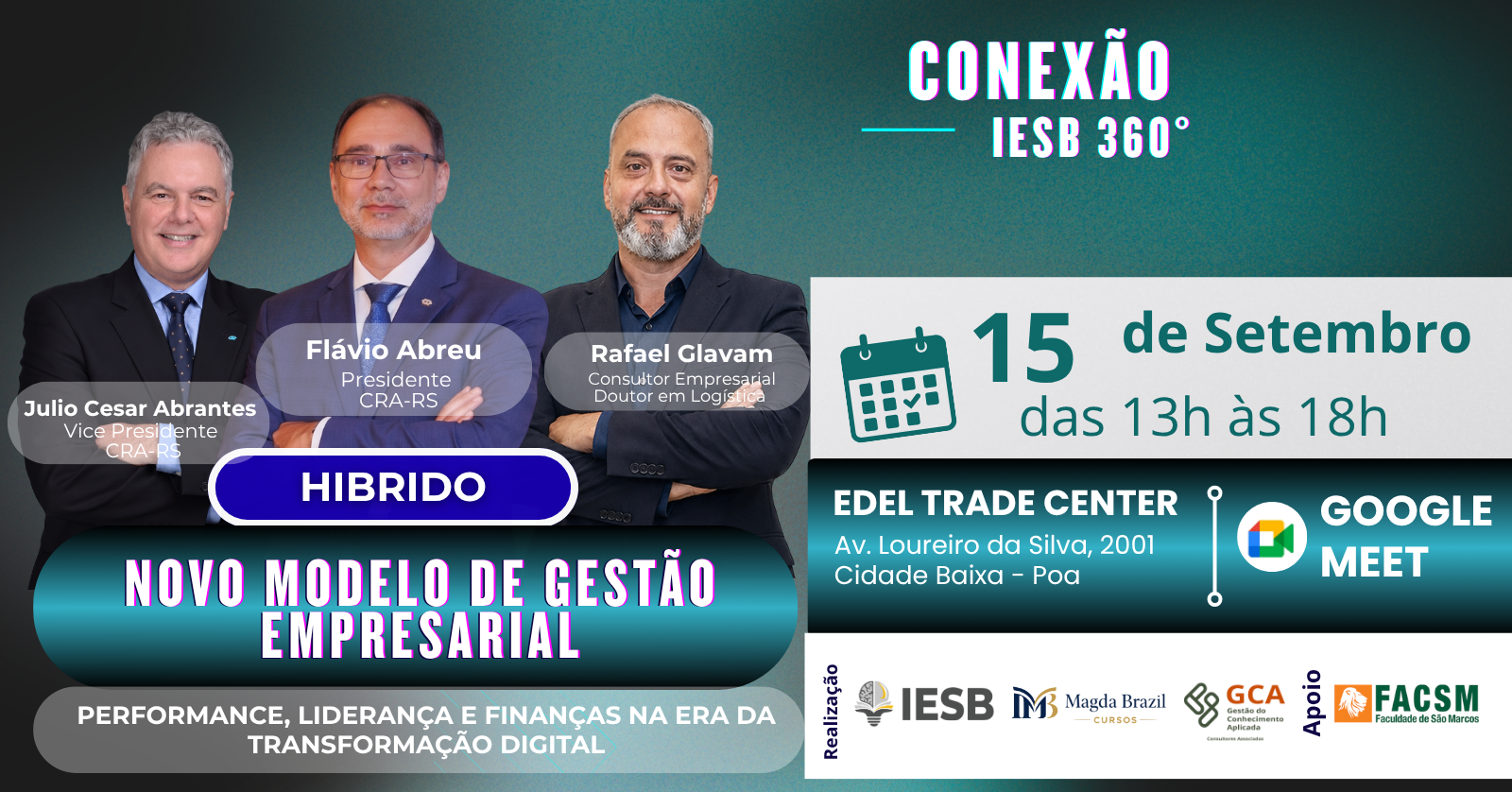 Imagem do curso CONEXÃO IESB 360º-  NOVO MODELO DE GESTÃO EMPRESARIAL:   PERFORMANCE, LIDERANÇA E FINANÇAS NA ERA DA TRANSFORMAÇÃO DIGITAL
