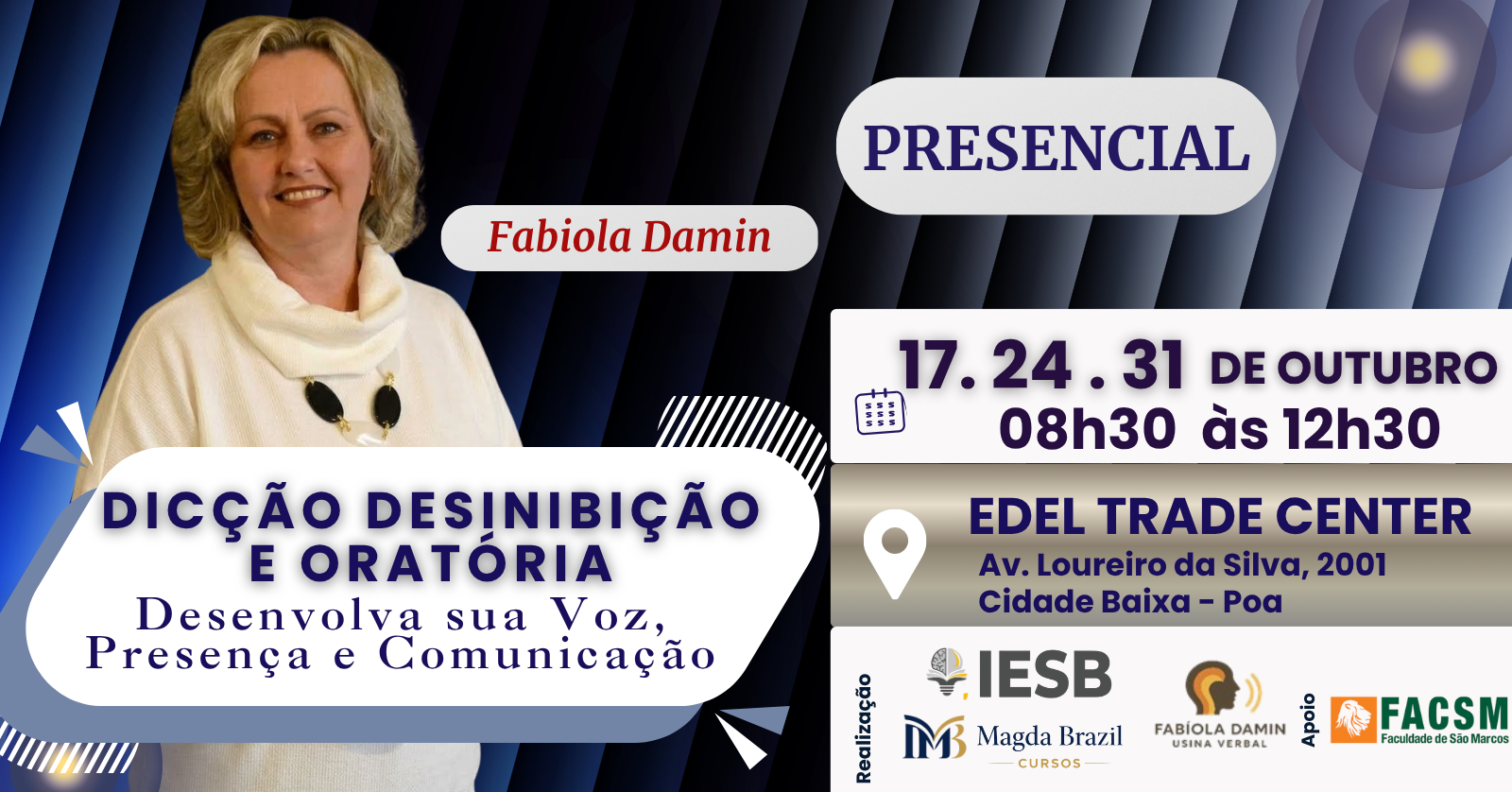 Imagem do curso CURSO DICÇÃO DESINIBIÇÃO E ORATÓRIA: DESENVOLVA SUA VOZ, PRESENÇA E COMUNICAÇÃO- Turma 2