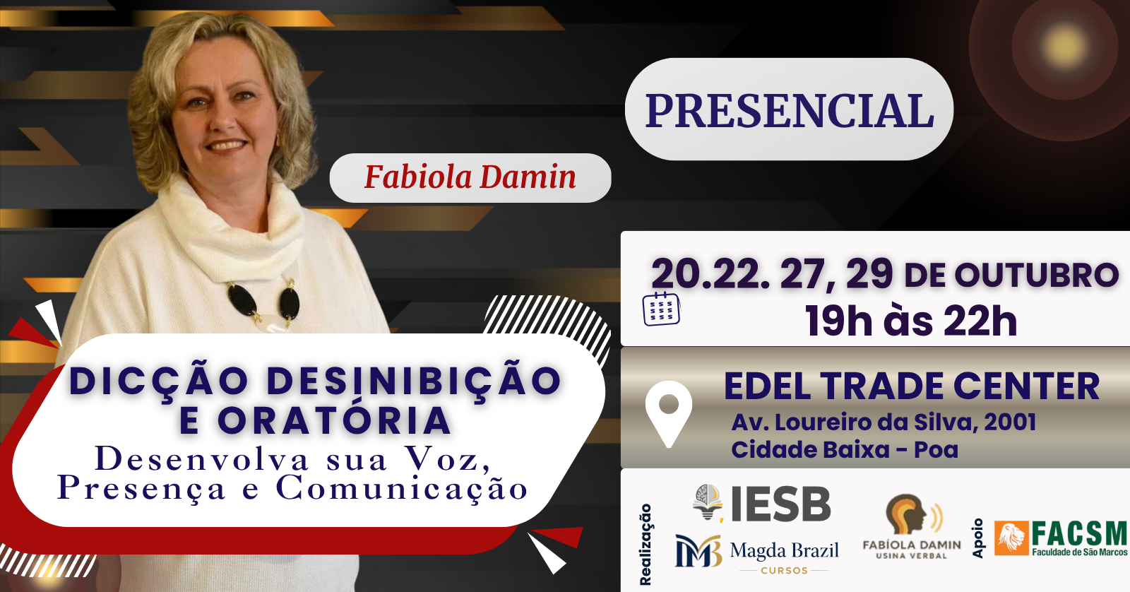 Imagem do curso CURSO DICÇÃO DESINIBIÇÃO E ORATÓRIA: DESENVOLVA SUA VOZ, PRESENÇA E COMUNICAÇÃO- Turma 3