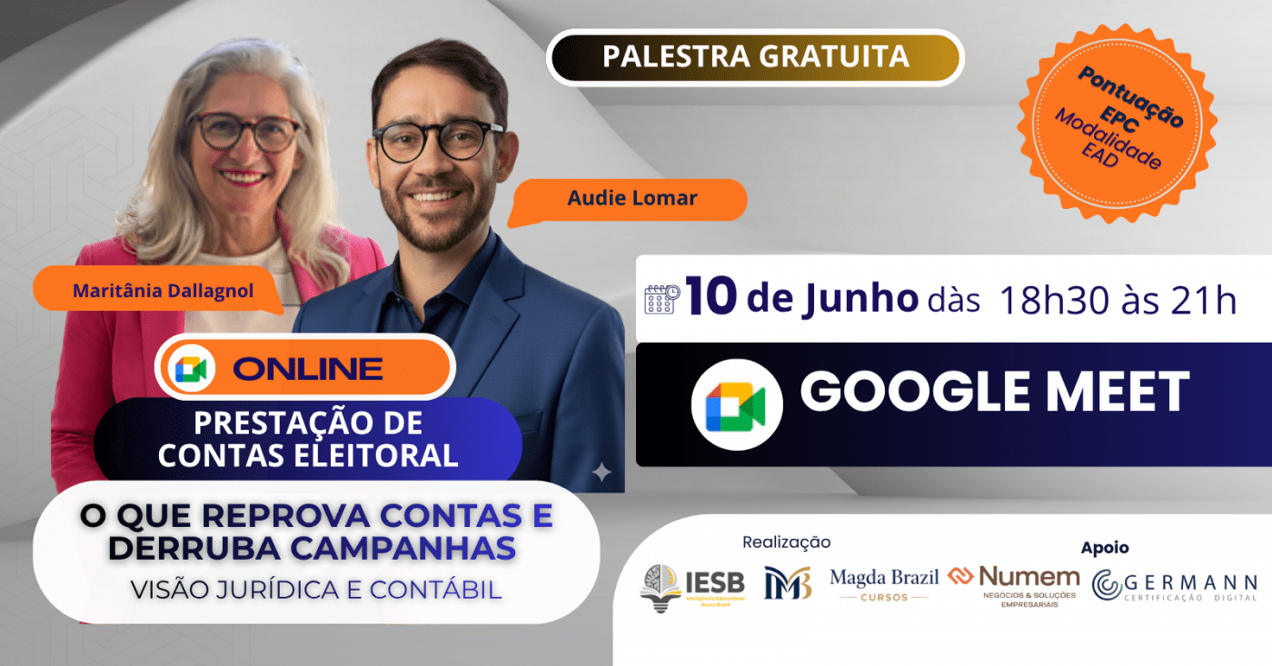 Imagem do curso PRESTAÇÃO DE CONTAS ELEITORAL - O QUE REPROVA CONTAS E DERRUBA CAMPANHAS - VISÃO JURÍDICA E CONTÁBIL