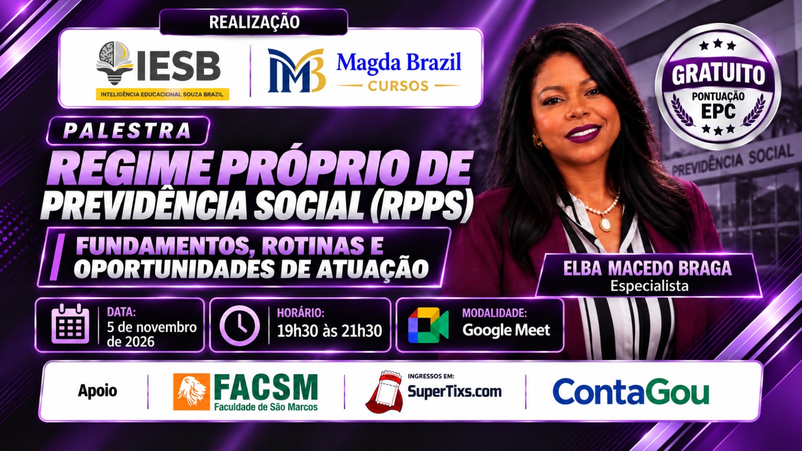 Imagem do curso PALESTRA REGIME PRÓPRIO DE PREVIDÊNCIA SOCIAL (RPPS): FUNDAMENTOS, ROTINAS E OPORTUNIDADES DE ATUAÇÃO